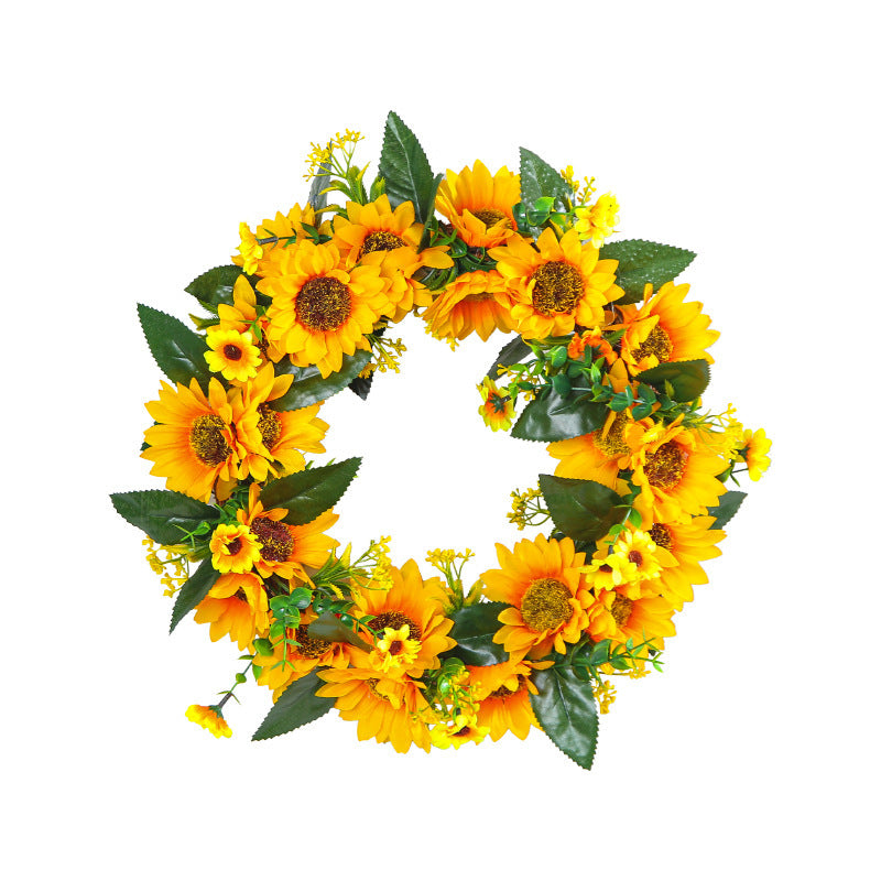 Spring Sunflower Ring Wall Deadwood Rattan Ornaments