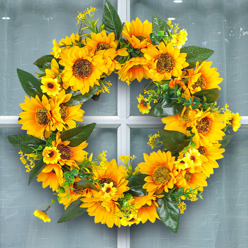 Spring Sunflower Ring Wall Deadwood Rattan Ornaments
