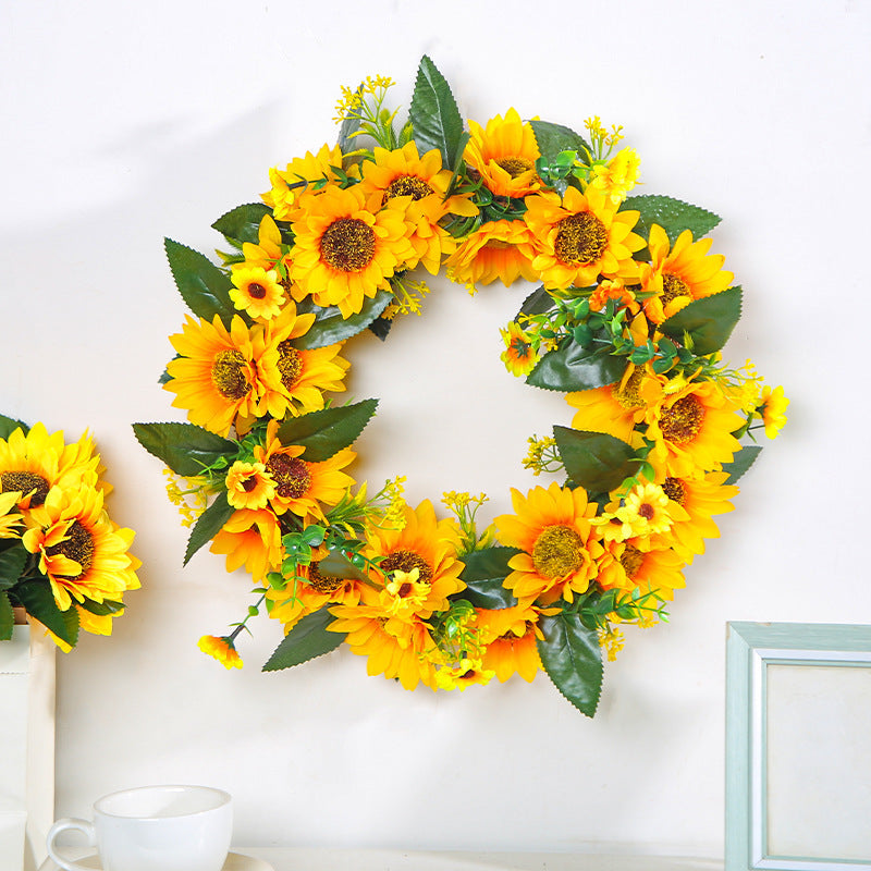 Spring Sunflower Ring Wall Deadwood Rattan Ornaments