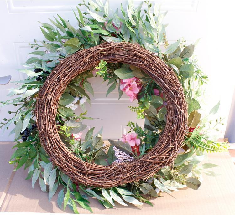 Natural Rattan Ring Simulation Berry European Rose Wreath
